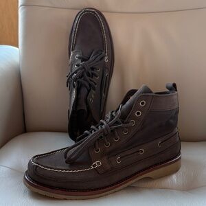 👍New Men’s Lands' End Dark Brown Leather Boots size 9.5